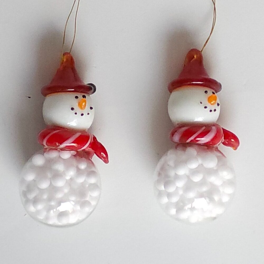 CUTE SNOWMEN Ornaments x2 BNWOT